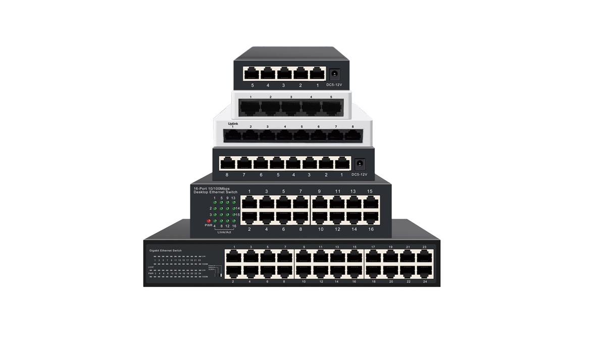 category feature image of fast ethernet network switch 5 - 24 port